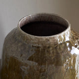 Melina Reactive Glaze Vase - Olive & Natural