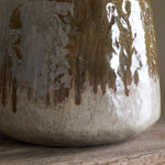 Melina Reactive Glaze Vase - Olive & Natural