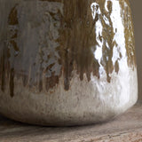 Melina Reactive Glaze Vase - Olive & Natural