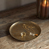 Amai Etched Round Tray - Brass