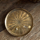 Amai Etched Round Tray - Brass