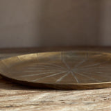 Amai Etched Round Tray - Brass