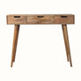 Rectangle dressing table made from solid wood in a light brown finish.