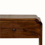 Wooden drawer with a knob on a white background