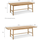 Longworth Extension Dining Table - Oak Wood, Natural Dining Tables Garden Trading
