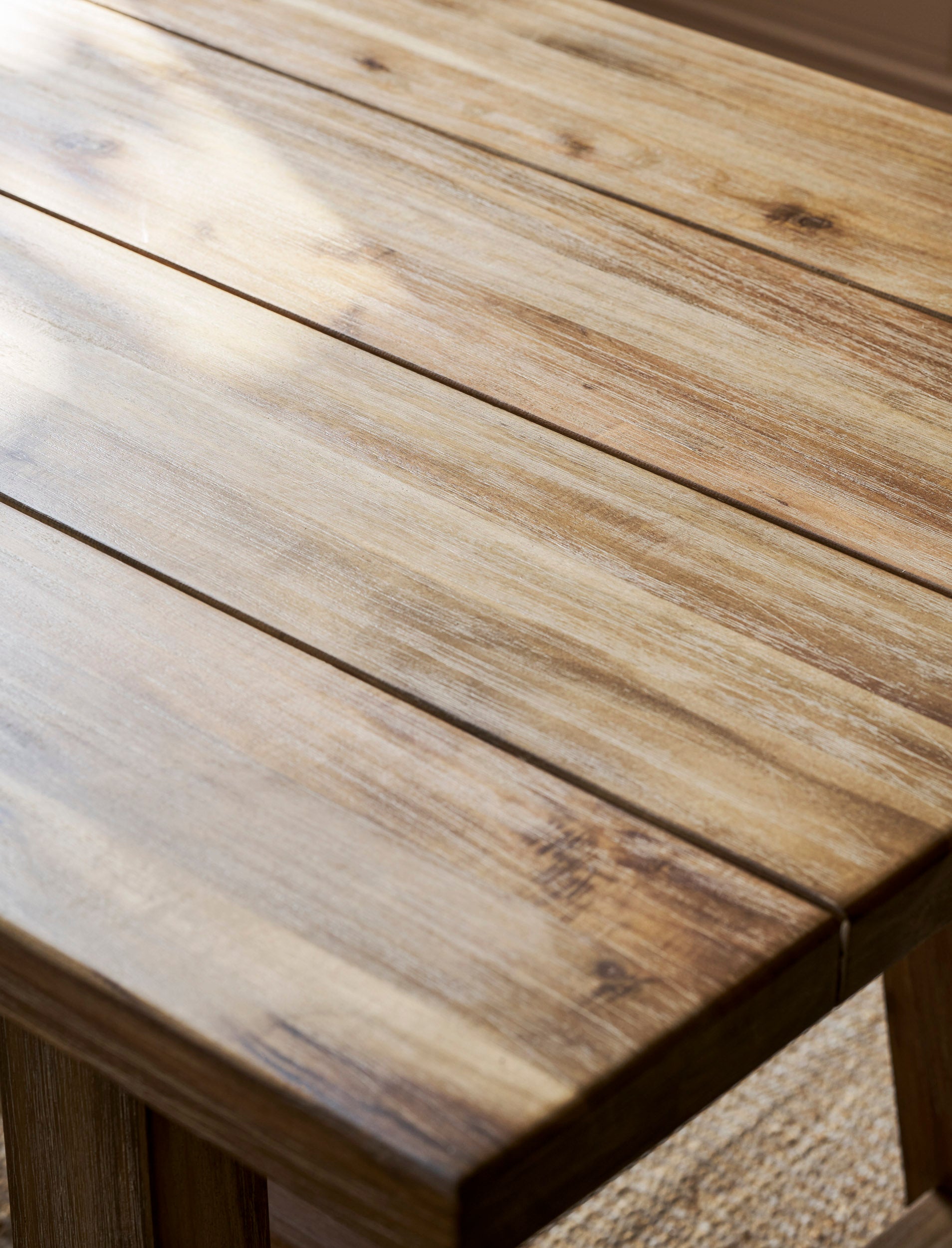 Chilford Solid Table & Bench Set - Acacia Wood, Natural, Small Dining Tables Garden Trading