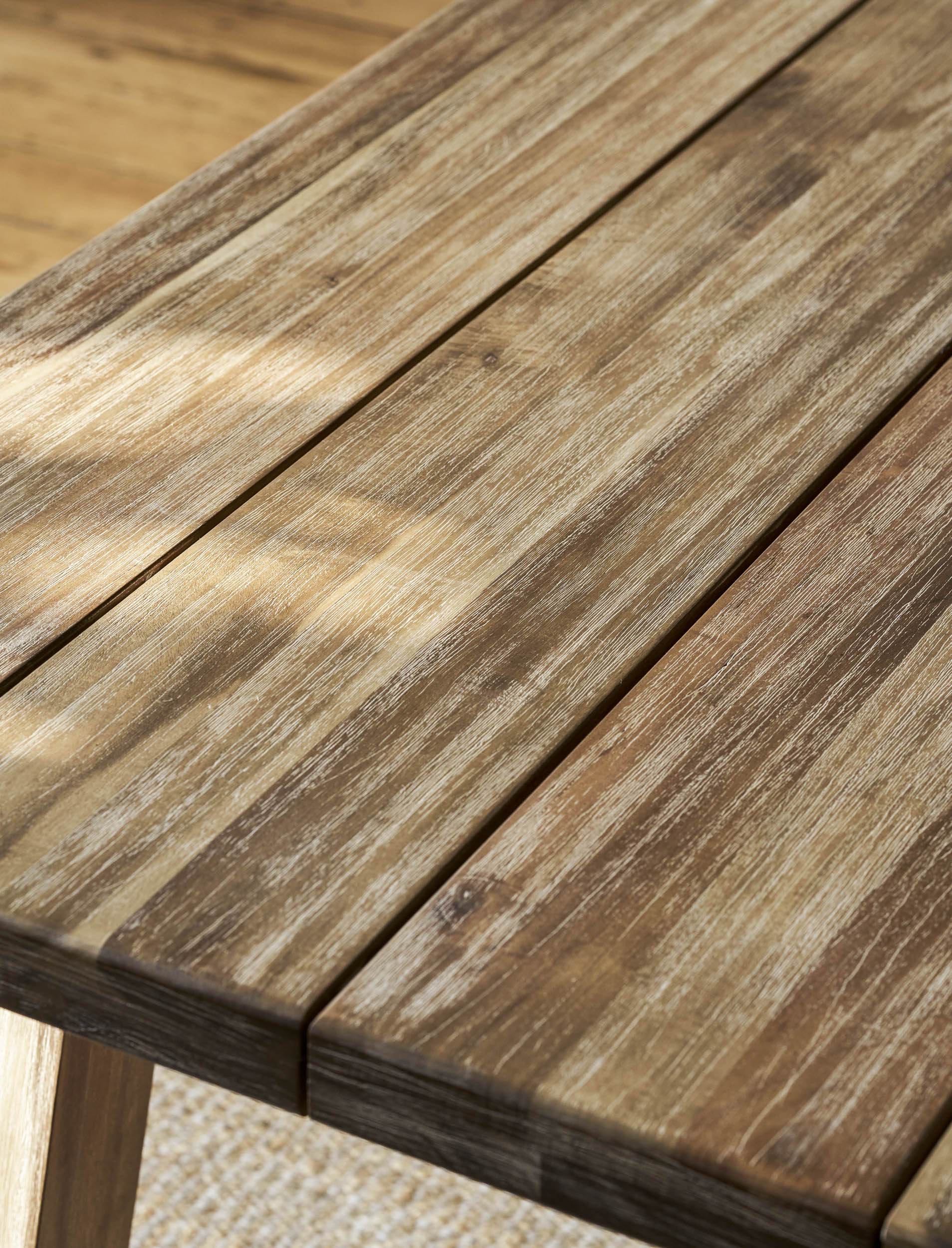 Chilford Solid Table & Bench Set - Acacia Wood, Natural, Small Dining Tables Garden Trading