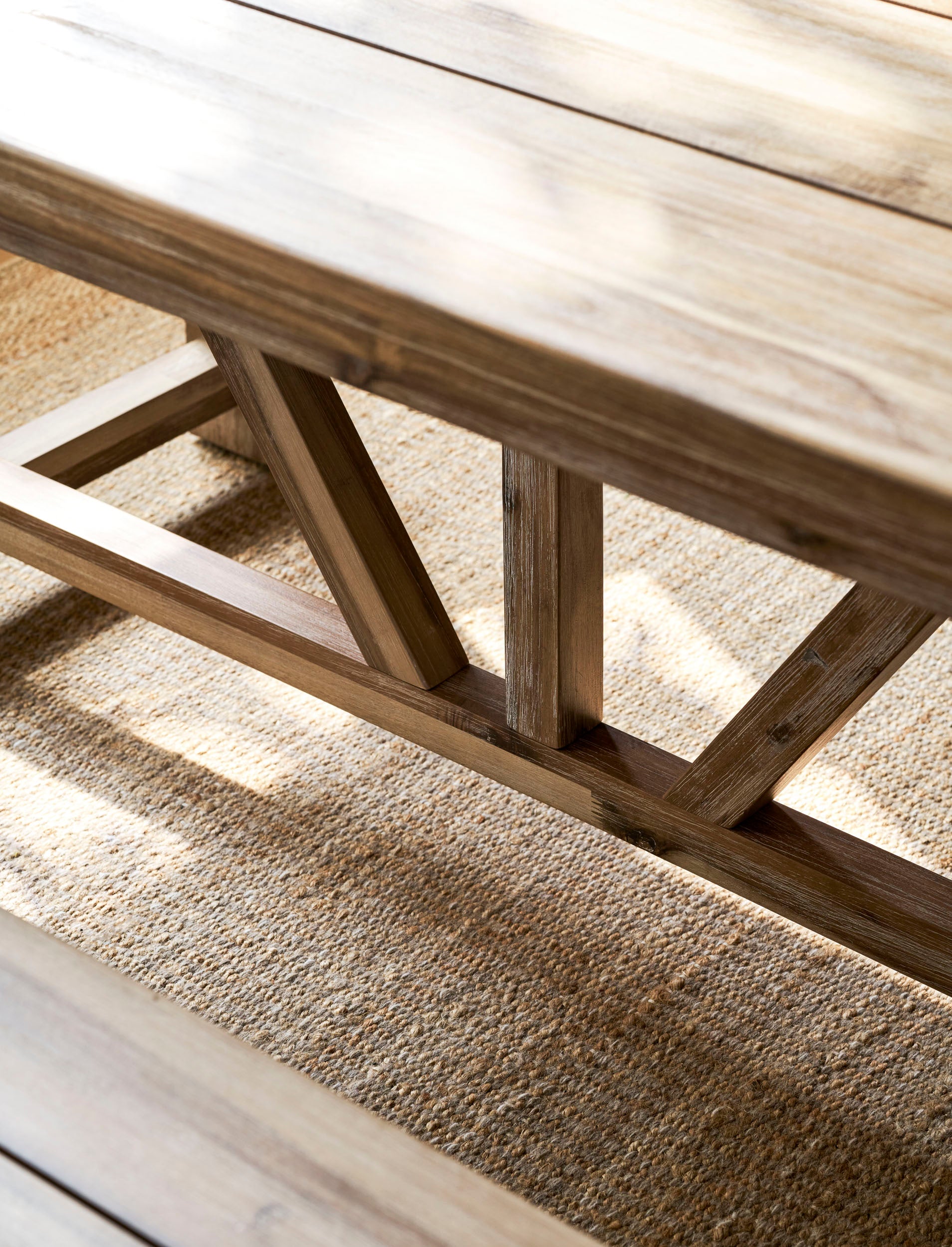 Chilford Solid Table & Bench Set - Acacia Wood, Natural, Small Dining Tables Garden Trading