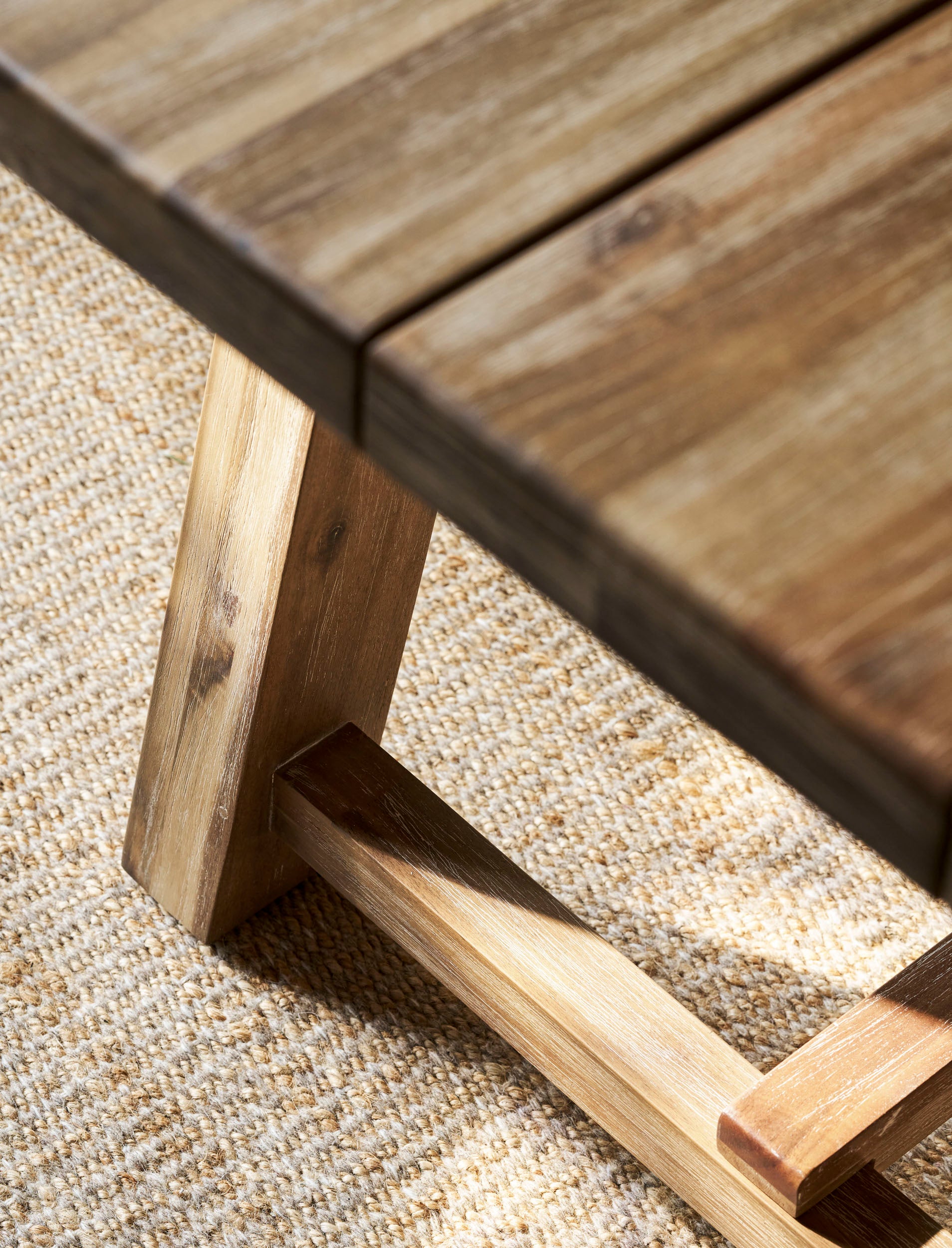 Chilford Solid Table & Bench Set - Acacia Wood, Natural, Small Dining Tables Garden Trading