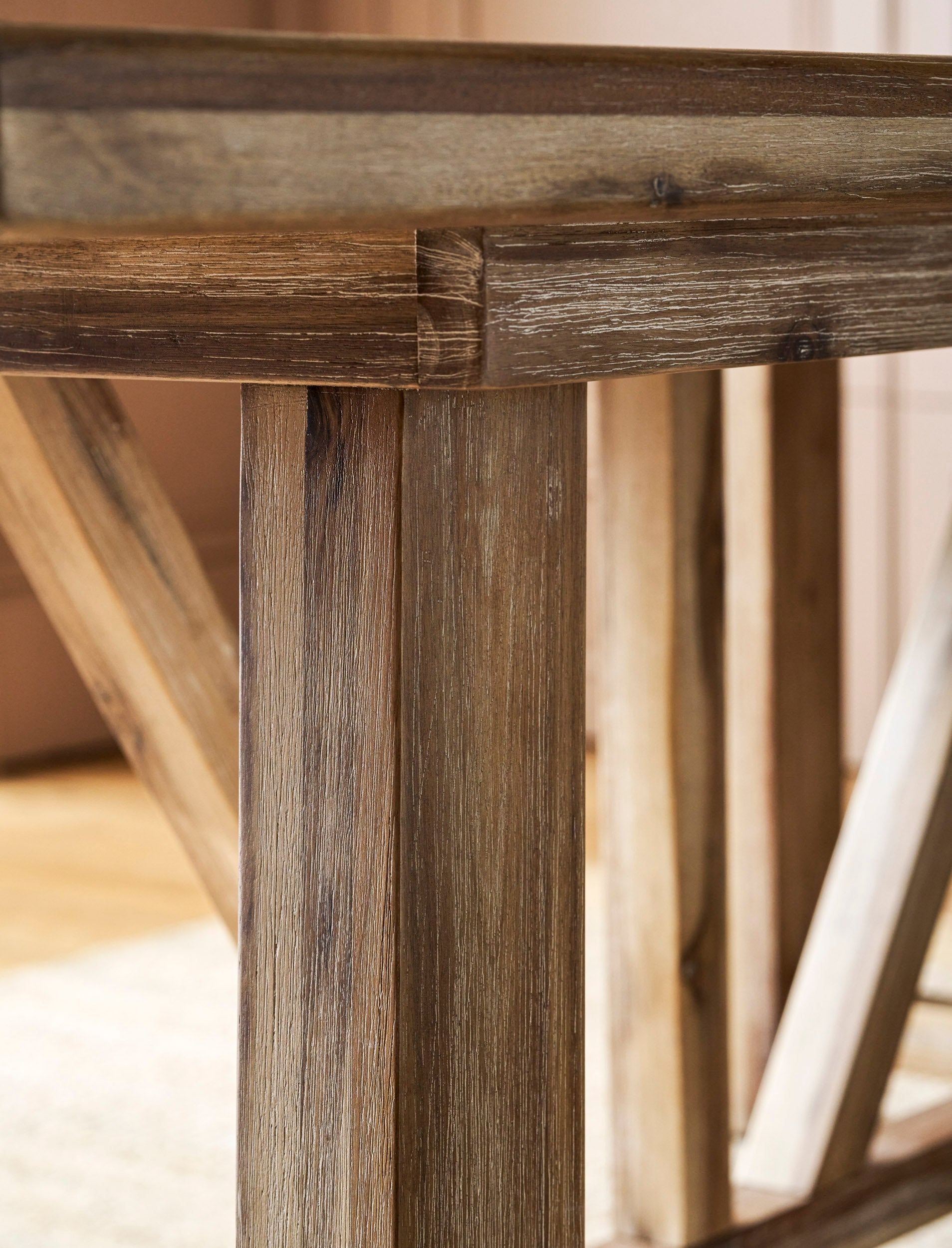 Chilford Solid Table & Bench Set - Acacia Wood, Natural, Small Dining Tables Garden Trading