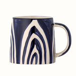 Large mug with handle in a handpainted navy design.