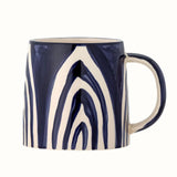 Large mug with handle in a handpainted navy design.