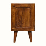 Sunrise Open Bedside Table, Small - Gold/Chestnut