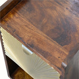 Sunrise Open Bedside Table, Small - Gold/Chestnut