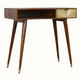 Sunrise Writing Desk - Gold/Chestnut