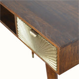Sunrise Writing Desk - Gold/Chestnut