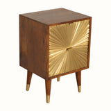 Sunrise Bedside Table, Medium - Gold/Chestnut