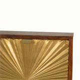 Sunrise Bedside Table, Medium - Gold/Chestnut