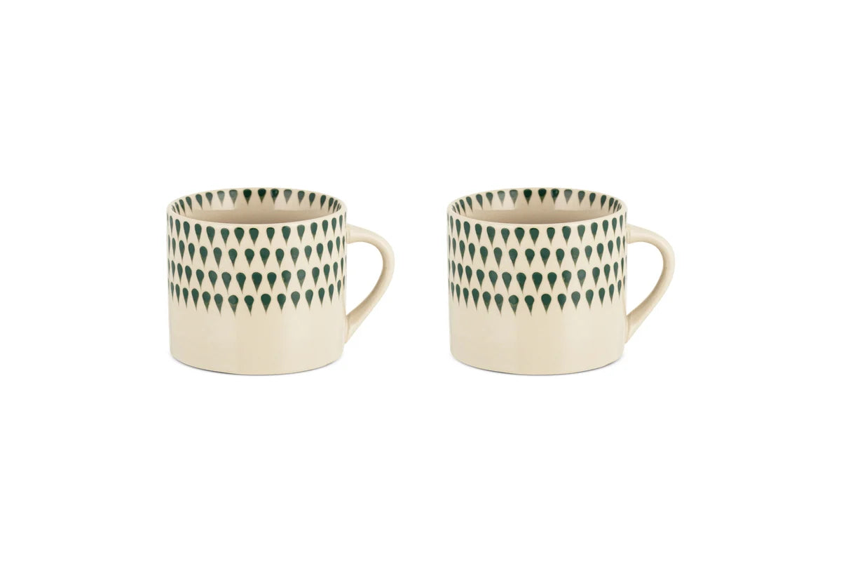 Juniper Drop Mug - Cream & Juniper - Small (Set of 2)
