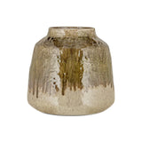Melina Reactive Glaze Vase - Olive & Natural