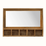 Albo Wall Mirror with Open Storage - Natural Mirrors - Bokel Home