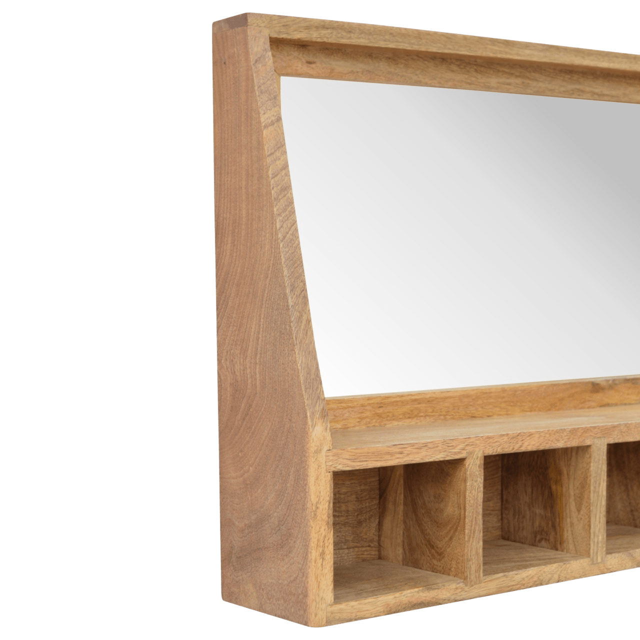 Albo Wall Mirror with Open Storage - Natural Mirrors - Bokel Home