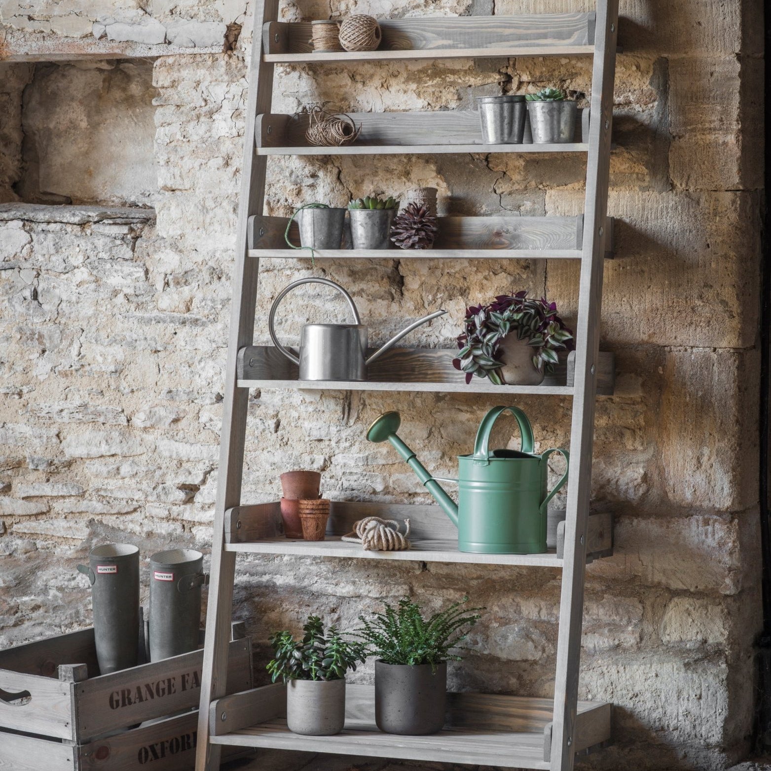 Aldsworth Shelf Ladder Wide, Large - Natural Shelves & Bookcases - Bokel Home