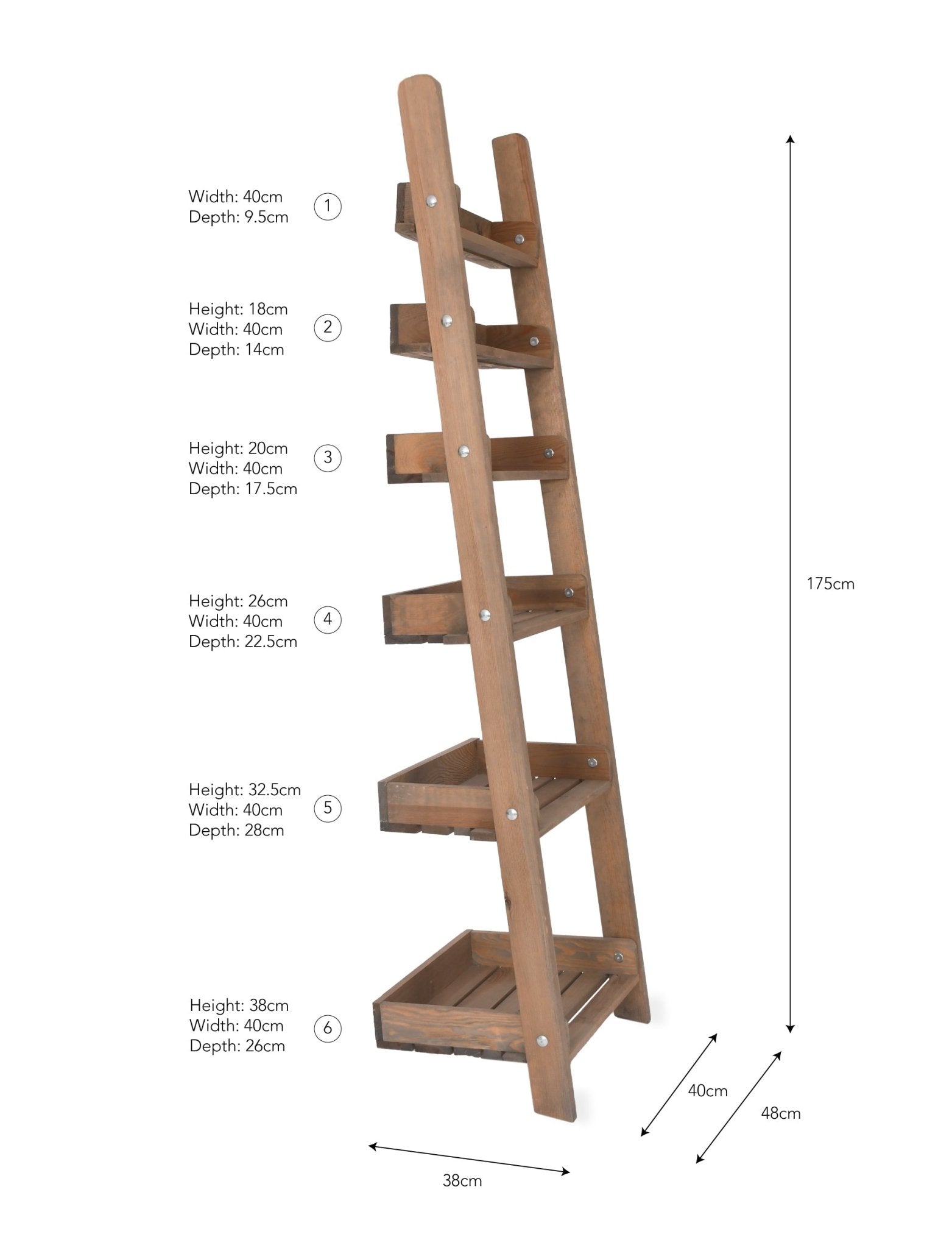 Aldsworth Shelf Ladder Wide, Small - Natural Shelves & Bookcases - Bokel Home