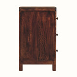 Arellano 3 Drawer Bedside Table - California Walnut Bedside Tables - Bokel Home