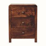 Arellano 3 Drawer Bedside Table - California Walnut Bedside Tables - Bokel Home