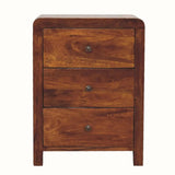 Arellano 3 Drawer Bedside Table - Chestnut Bedside Tables - Bokel Home