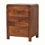 Arellano 3 Drawer Bedside Table - Chestnut Bedside Tables - Bokel Home