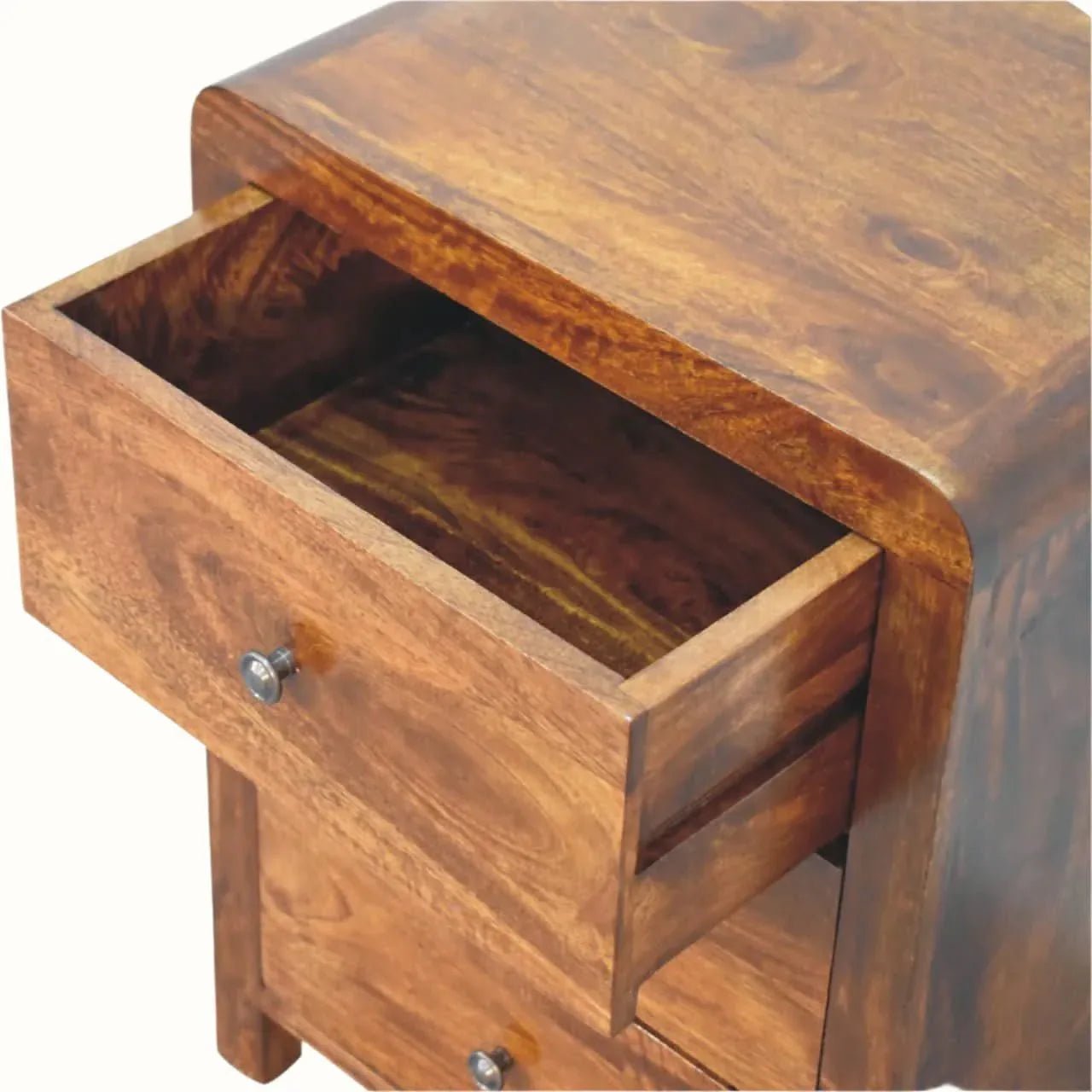 Arellano 3 Drawer Bedside Table - Chestnut Bedside Tables - Bokel Home