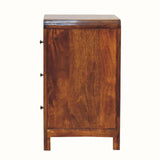 Arellano 3 Drawer Bedside Table - Chestnut Bedside Tables - Bokel Home