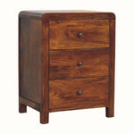 Arellano 3 Drawer Bedside Table - Chestnut Bedside Tables - Bokel Home