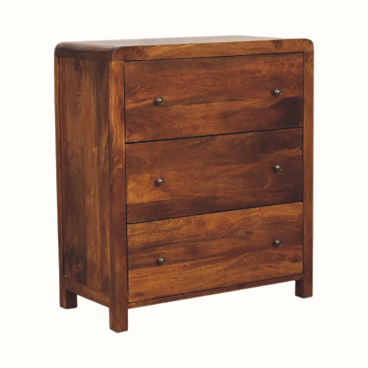 Arellano Chest of 3 Drawers, Medium- Chestnut Chest of Drawers - Bokel Home