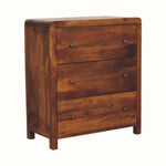 Arellano Chest of 3 Drawers, Medium- Chestnut Chest of Drawers - Bokel Home