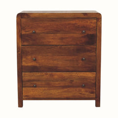 Arellano Chest of 3 Drawers, Medium- Chestnut Chest of Drawers - Bokel Home