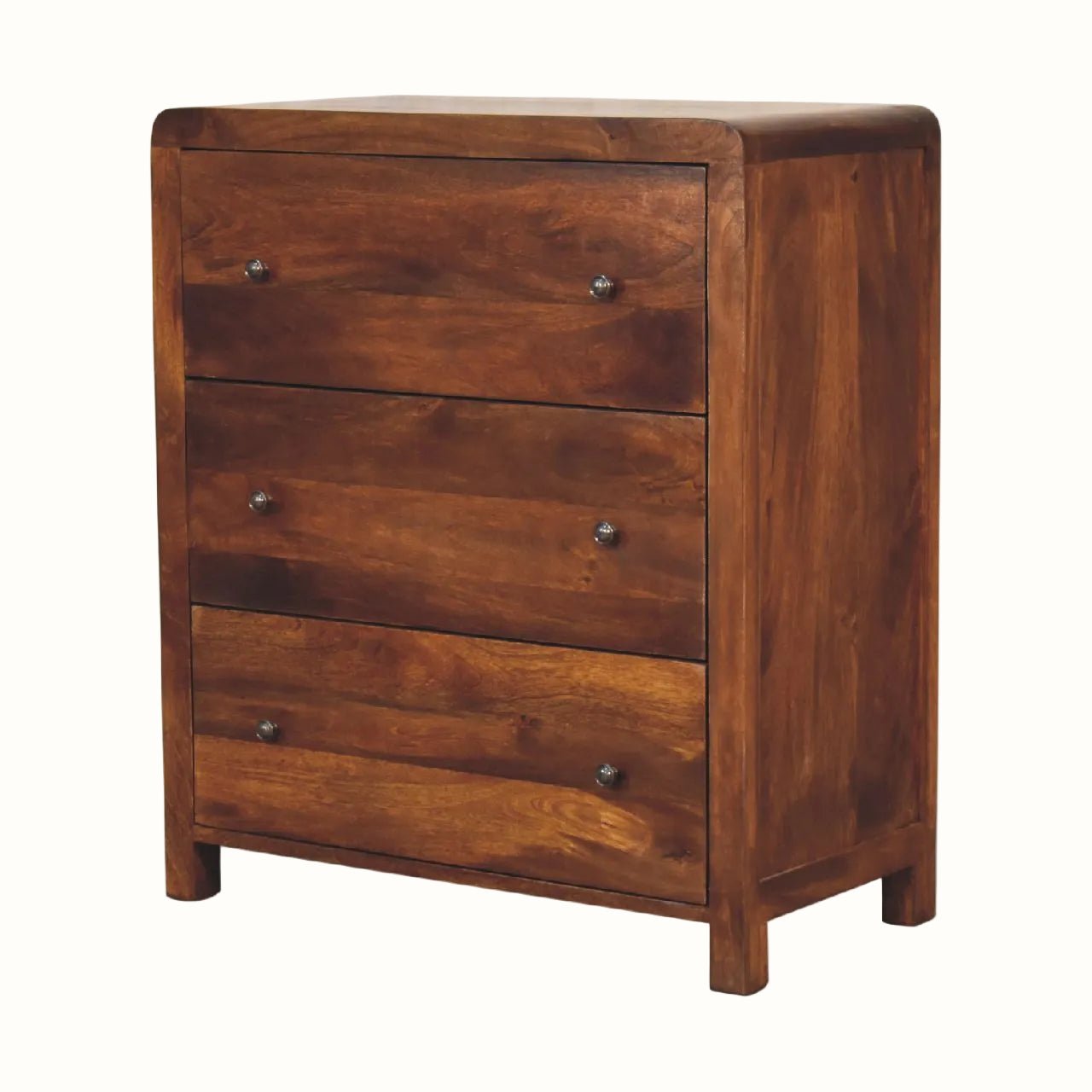 Arellano Chest of 3 Drawers, Medium- Chestnut Chest of Drawers - Bokel Home