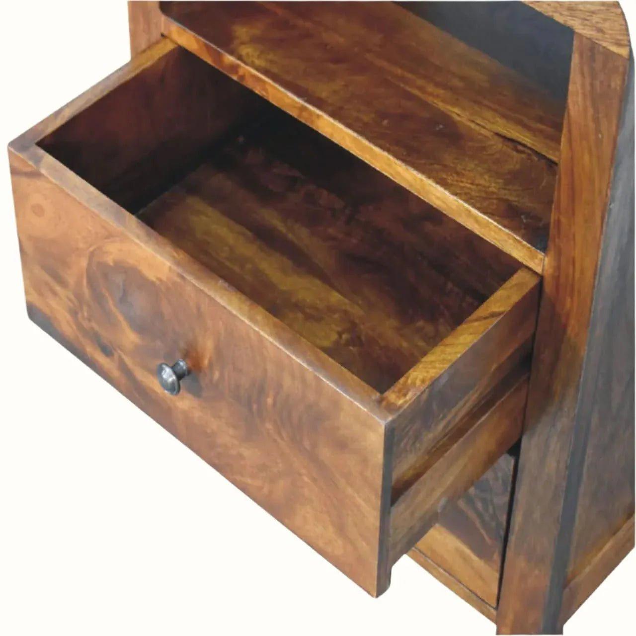 Arellano Open Bedside Table - Chestnut Bedside Tables - Bokel Home