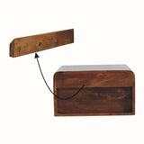 Arellano Wall - Mounted Bedside Table - Chestnut Bedside Tables - Bokel Home