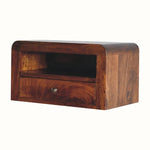Arellano Wall Mounted Bedside Table, Medium- Chestnut Bedside Tables - Bokel Home