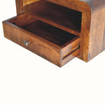 Arellano Wall Mounted Bedside Table, Medium- Chestnut Bedside Tables - Bokel Home