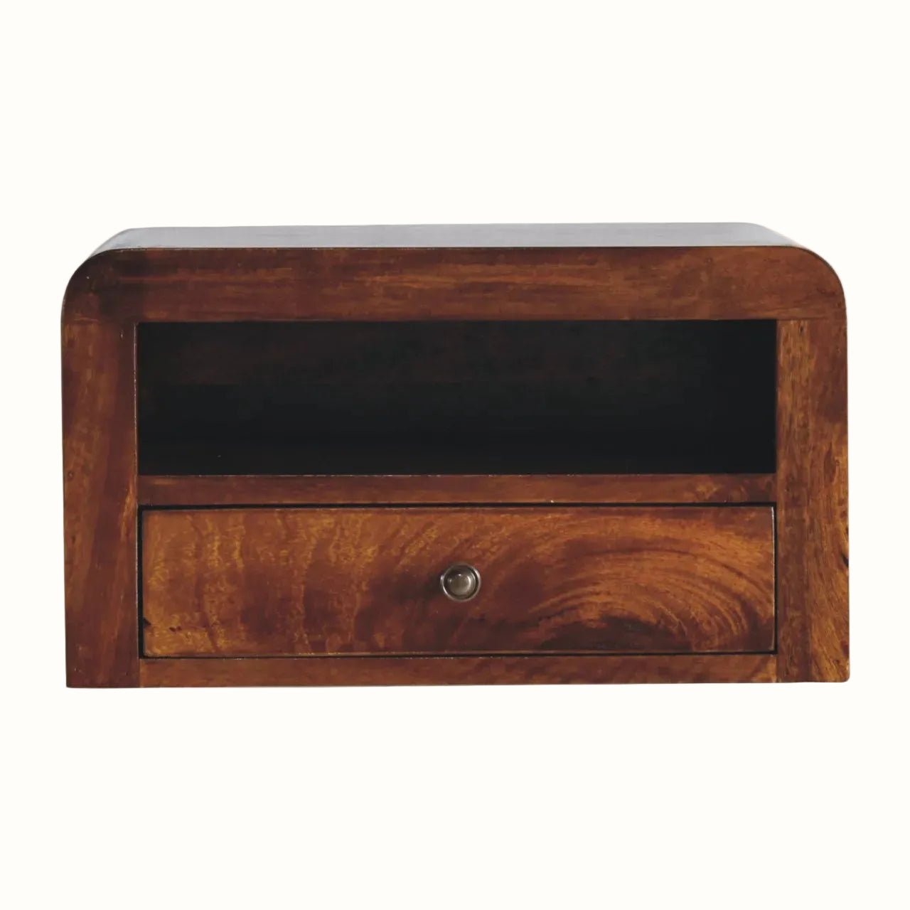 Arellano Wall Mounted Bedside Table, Medium- Chestnut Bedside Tables - Bokel Home