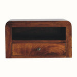 Arellano Wall Mounted Bedside Table, Medium- Chestnut Bedside Tables - Bokel Home