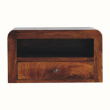 Arellano Wall Mounted Bedside Table, Medium- Chestnut Bedside Tables - Bokel Home