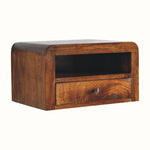Arellano Wall Mounted Bedside Table, Medium- Chestnut