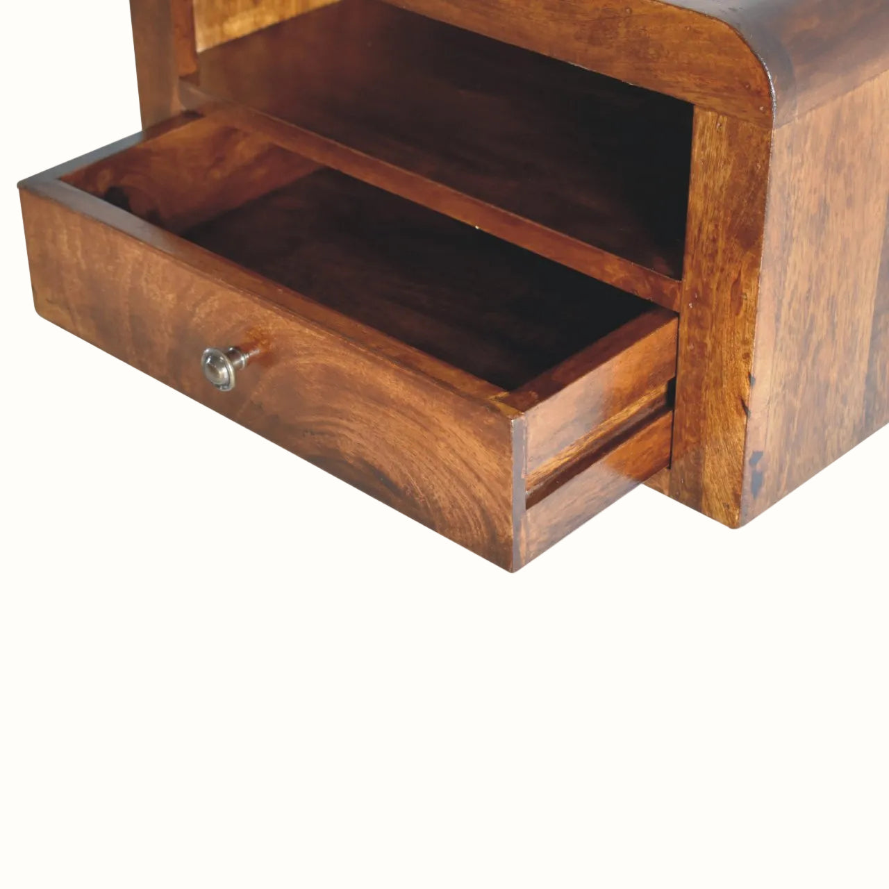 Arellano Wall Mounted Bedside Table, Medium- Chestnut