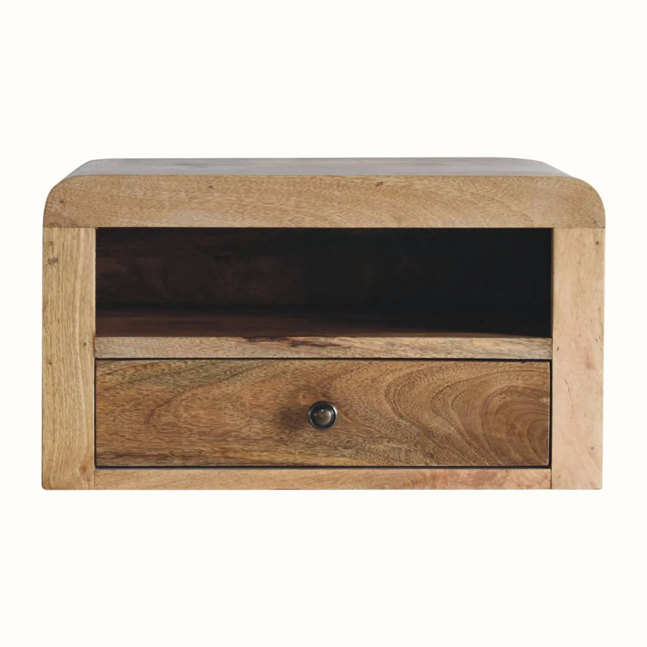 Arellano Wall Mounted Bedside Table, Medium - Natural