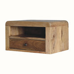 Arellano Wall Mounted Bedside Table, Medium - Natural